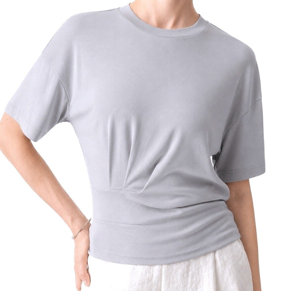 NWT OGL Sandwashed Crewneck Short Sleeve Tucked Tee Smoke Blue